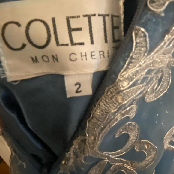 Colette Mon Cheri Gown Blue Size 2 - Picture 4 of 8